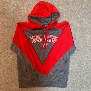 Detroit Red Wings NHL Hockey Pullover Hoodie Gray Red Men's M
